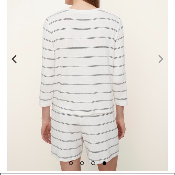 Vince Stripe 2 pc Set Sweater Knit Summer Shorts / Top black and white XL - Picture 2 of 14